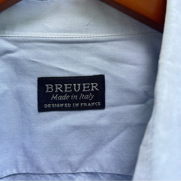 BREUER Men’s Blue Long Sleeve Button Down Dress Shirt Size 17 - Picture 3 of 11